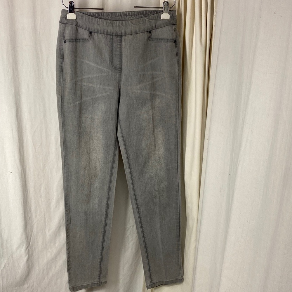 Soft Surroundings MT M T Gray Whiskers Metro Leggings Jeans